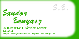 sandor banyasz business card